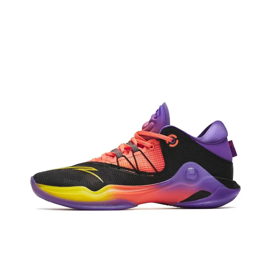 Anta Skyline 1 Extreme Night Color Scheme Cushioning Anti-Slip And Wear-Resistant Low-Top Basketball Shoes Fuchsia