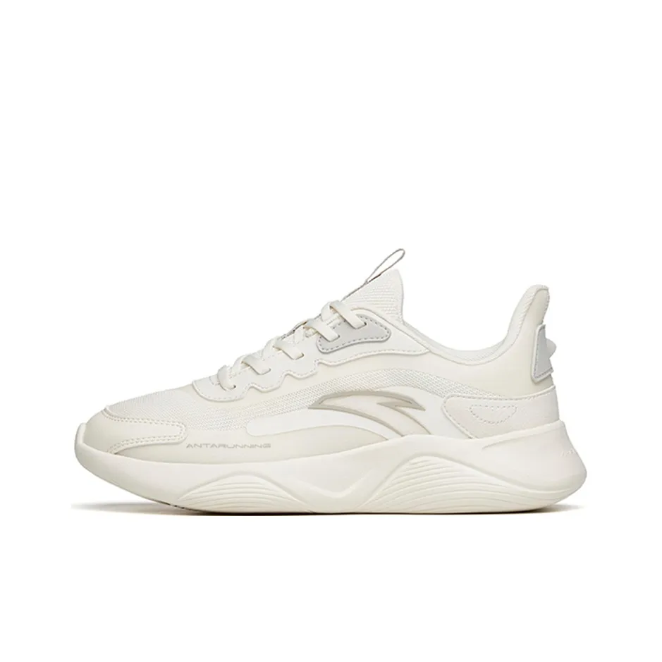 Anta Lingyun Cushioning Slip Resistant Abrasion Resistant Breathable Low Top Sprint Running Shoes Women's White Gray