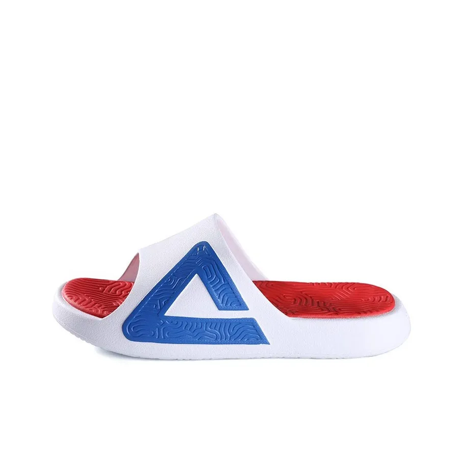 PEAK Statistic Sandals Quiet Slide Slippers Unisex White Red Blue