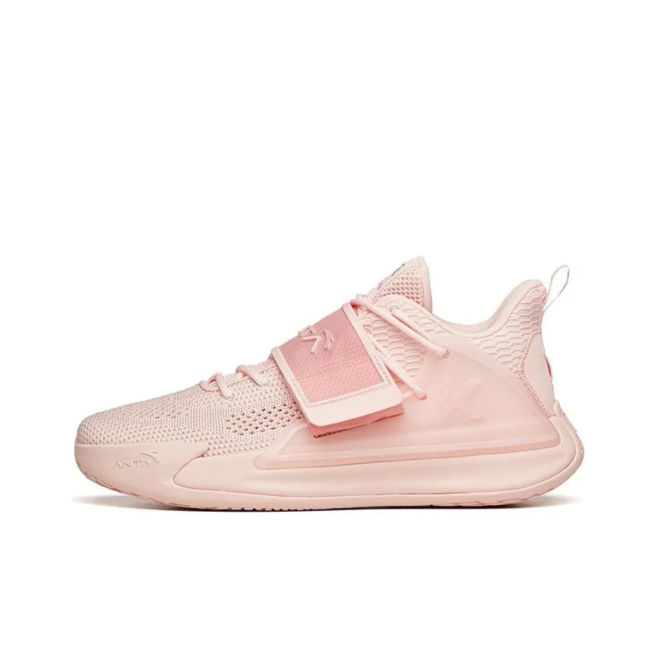 Anta Water Flower 2 KT Cushioning Anti-Slip And Wear-Resistant Coverage Low-Top Basketball Shoes Cherry Blossom Pink