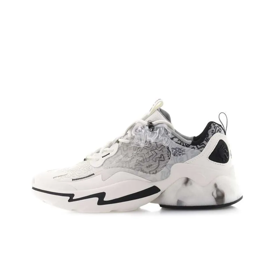 Keith Haring x Anta Millennium 2.0 Cushioning Anti Slip And Wear Resistant Low Top Chunky Sneakers Women's White Black