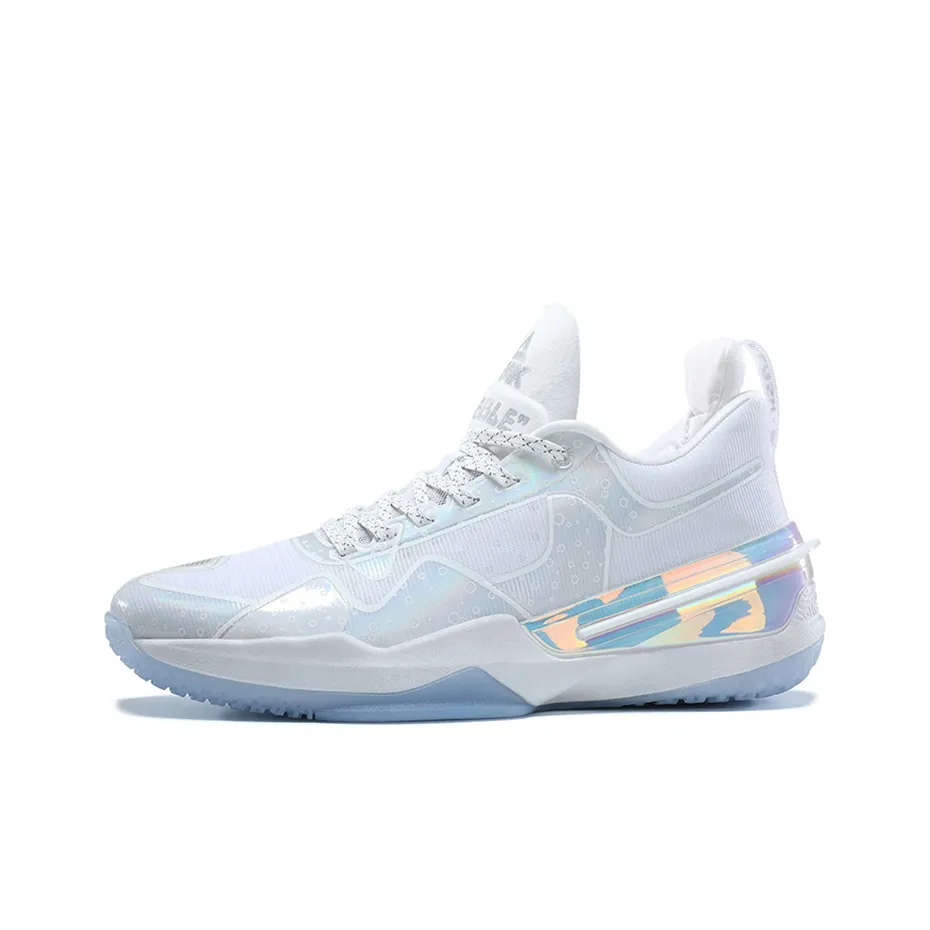 PEAK Flash 3 Cushioning Anti-Slip And Wear-Resistant Coverage Support Low-Top Taichi Basketball Shoes White