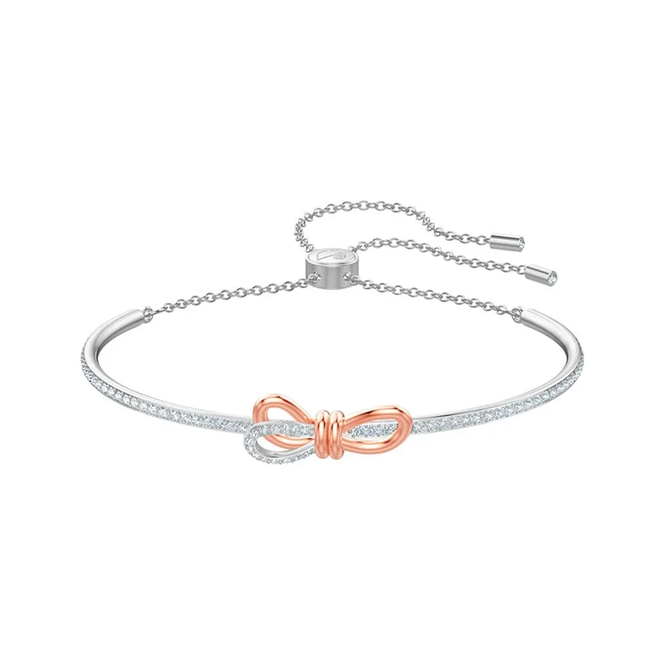 Swarovski Artificial Crystal Bangles Women's White Gold Plated