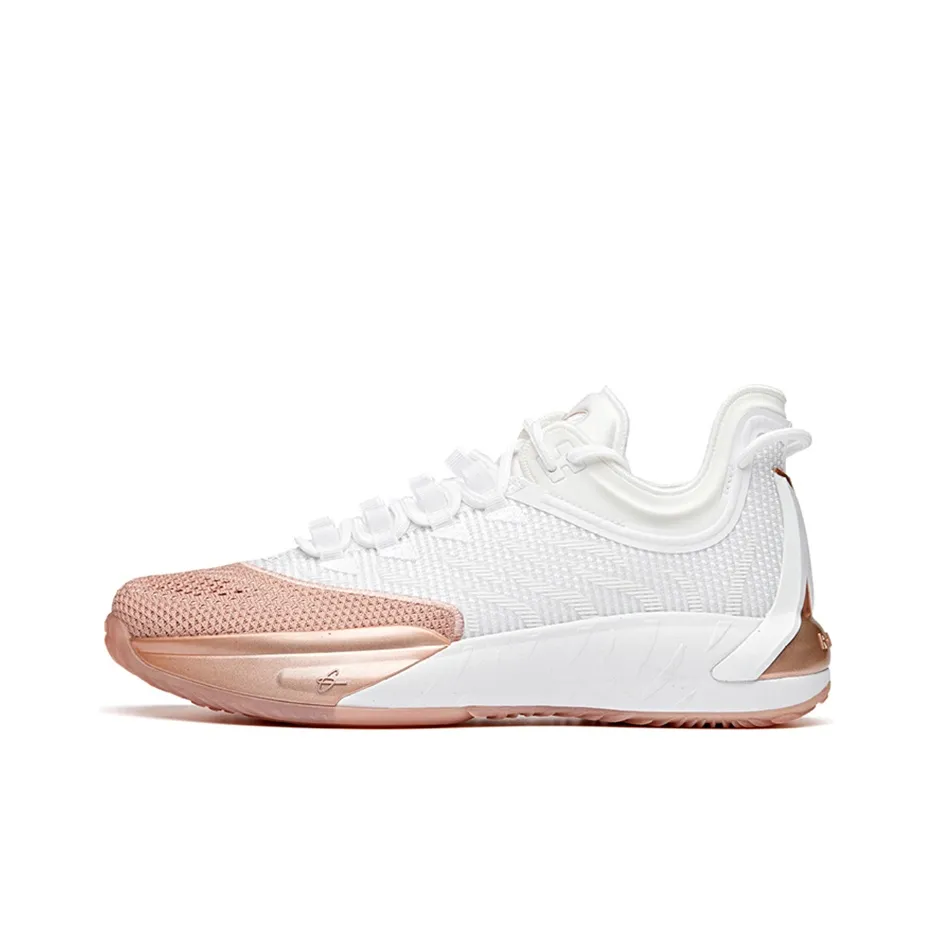 Anta Hayward GH1 Low Wear Resistant Slip Resistant Low Top Basketball Shoes Men
s White Rose Gold