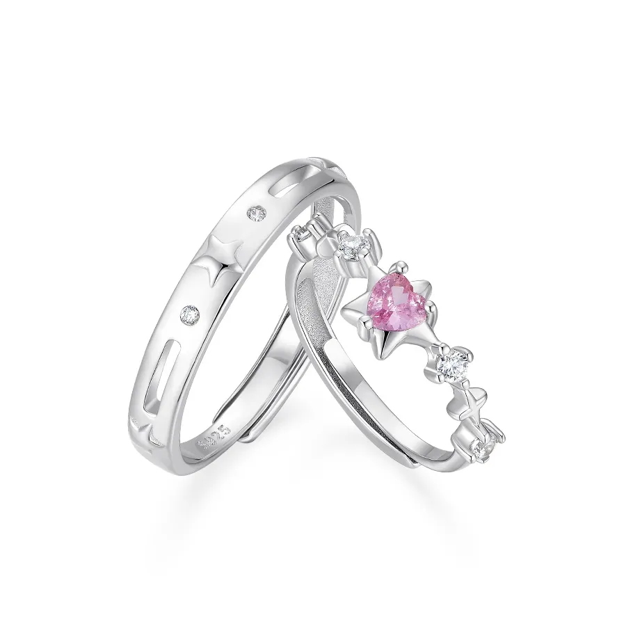 KADER 925 Sterling Silver Rings Unisex Silver White, Festive Gift Box