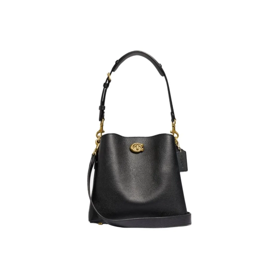 COACH Willow Polished Pebbled Leather Bucket Bag, Portable Crossbody Bag, Shoulder Bag Women's