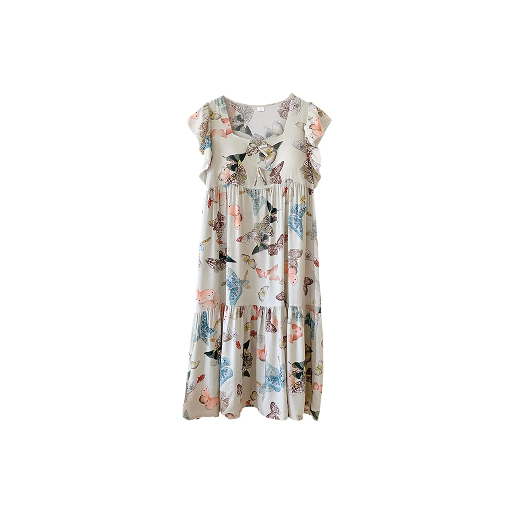MADALLO Nightgown Women's Chinese Style Butterfly