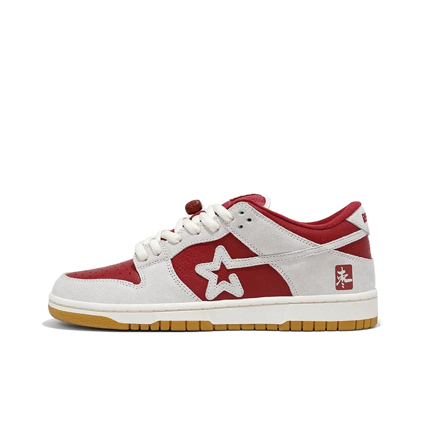 RIPSTAR Slip-resistant Abrasion-resistant Low-top Skateboard Shoes Unisex Burgundy РIPSTAR Противоскользящие Износостойкие Низкие Кроссовки для Скейтбординга Унисекс Бордовый