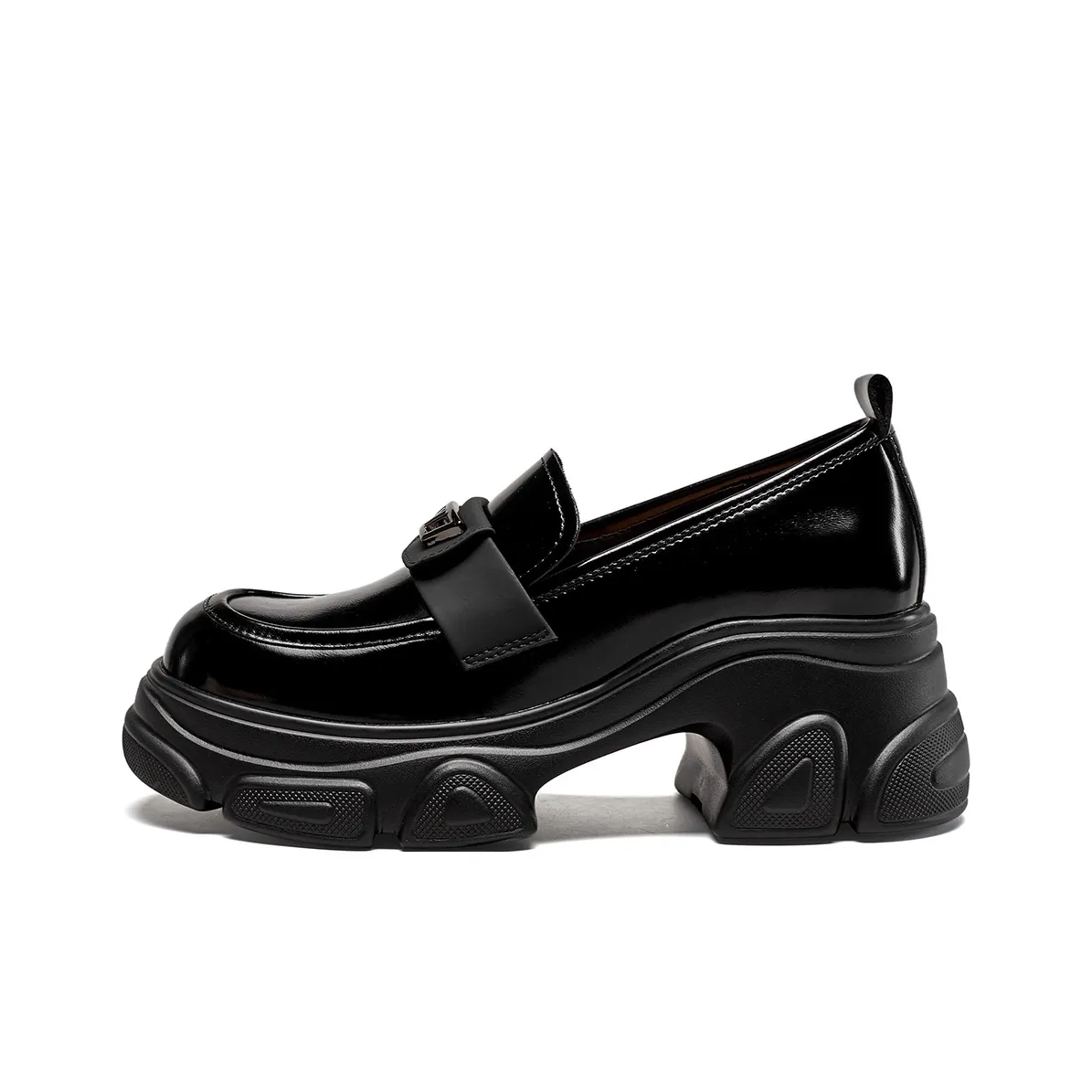 YEARCON Women's 2024 Fall New Arrival Campus Style Chunky Heel Platform Height Increasing Fashion Loafers