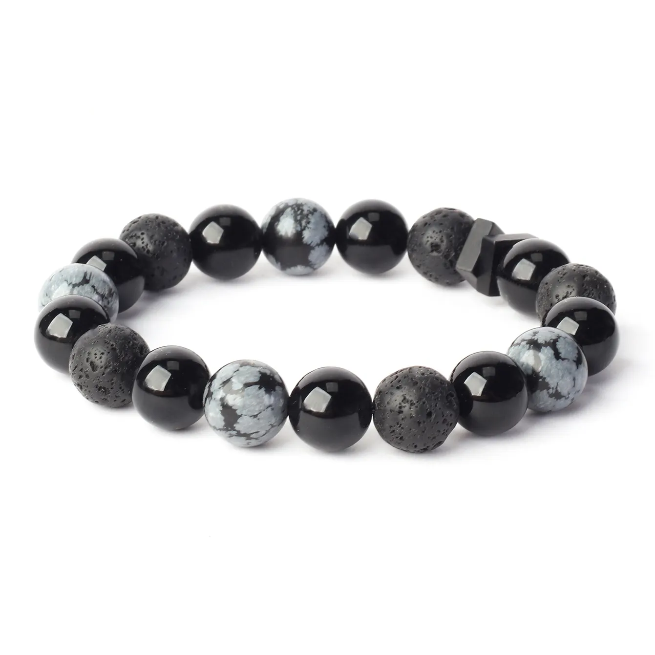 FOUNDIN Snowflake Камень Вулканический камень Браслеты Унисекс
