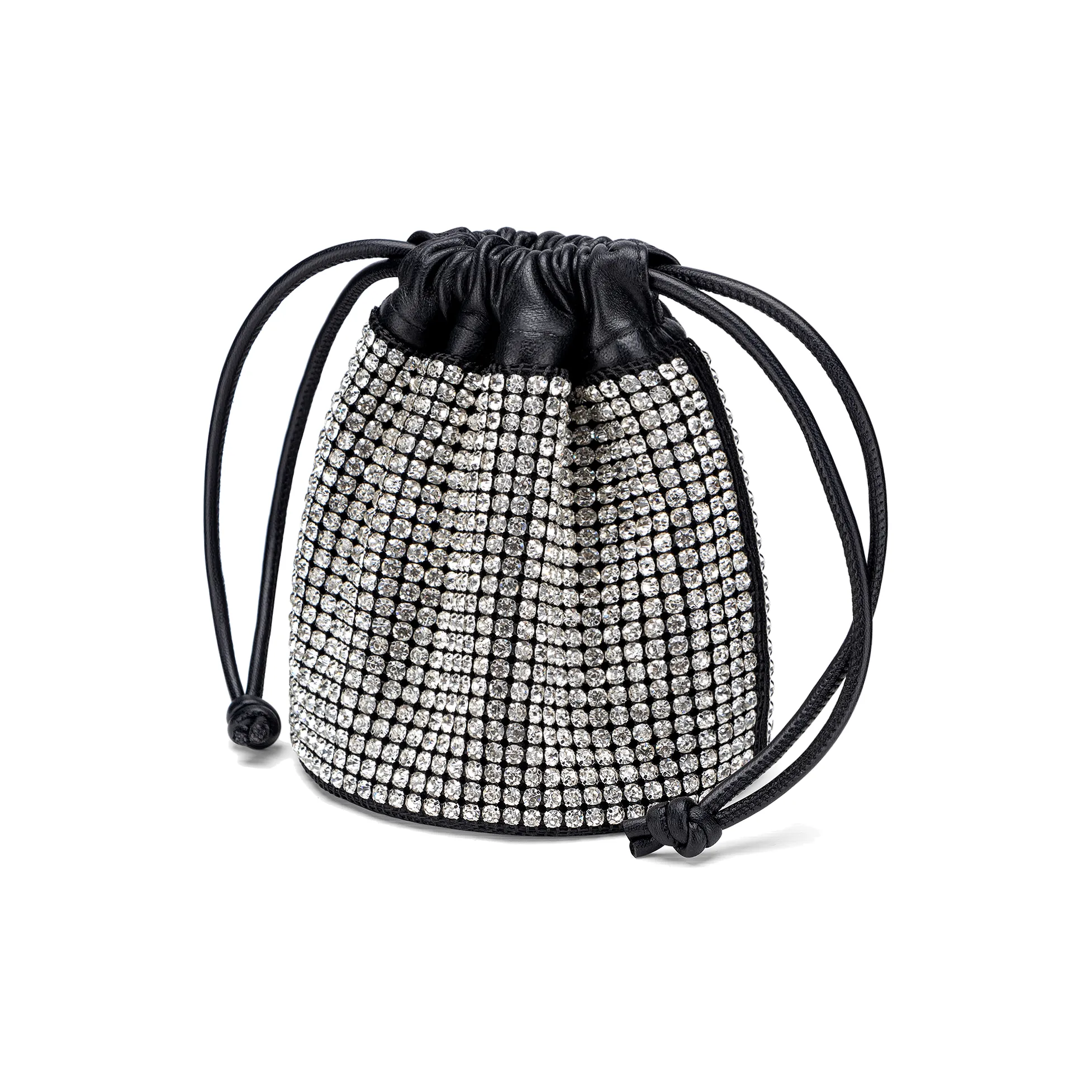 NothingButMini Rhinestone Sheepskin Сумка через плечо Женская Crystal Diamond Белый Crystal Diamond Черный