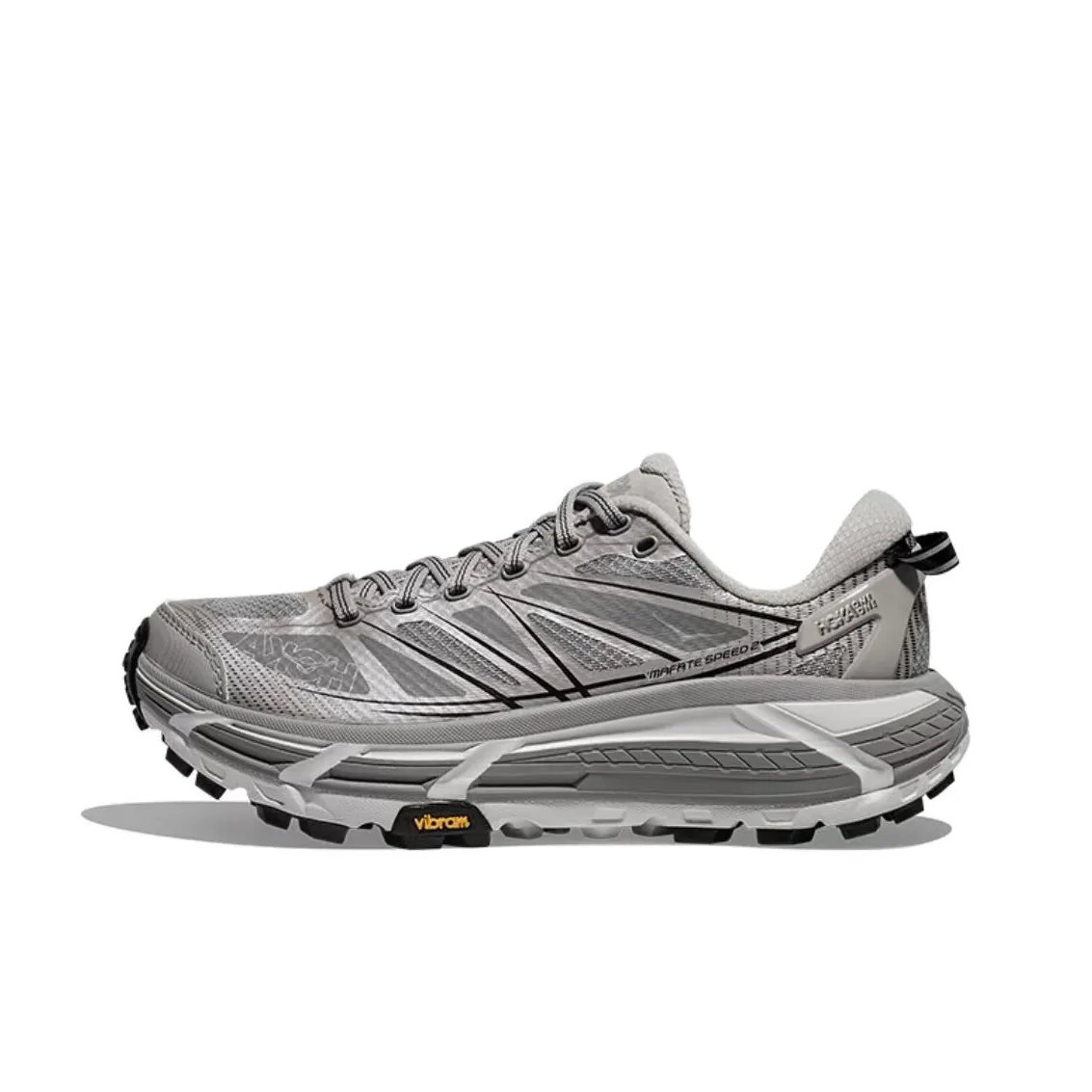 HOKA ONE ONE Mafate Speed 2 Low Top Trail Running Running Shoes Unisex Silver Gray