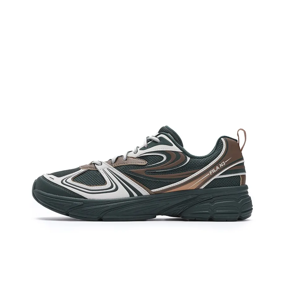 FILA Casual Shoes Men Low Top Green Pine Forest/Birch Silver
