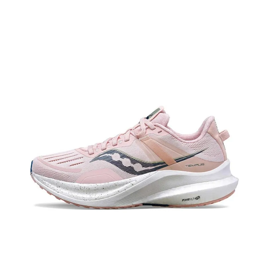 Saucony Tempus Cushioning And Breathable Low Top Running Shoes Women's Pink