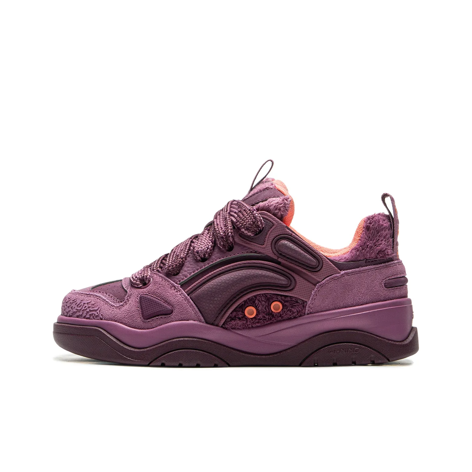 LiNing Jingcheng 2.0 V2 Slip Resistant Cushioning Height Increasing Low Top Skateboard Shoes Women's Rose Purple Red
