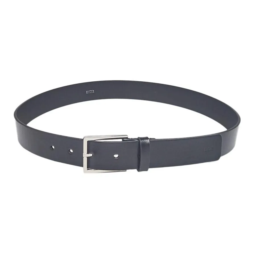 DIOR Leather Leather Belts Men's Black Width  3CM