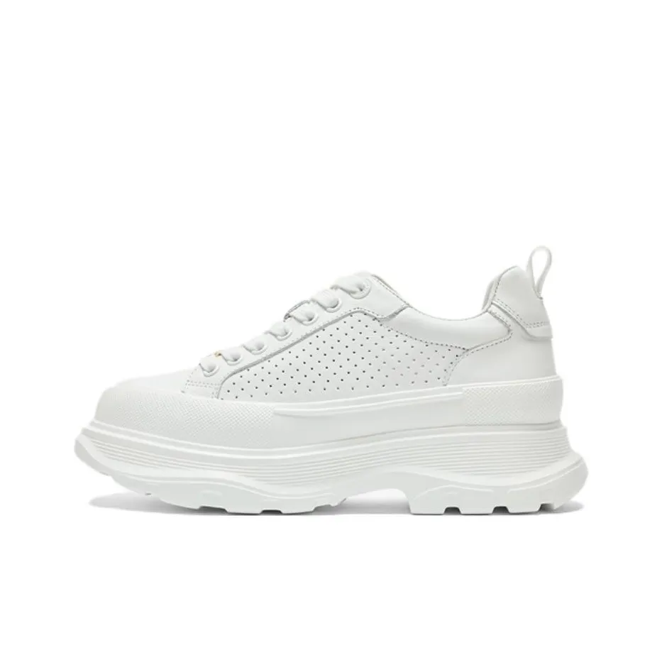 NINE WEST Дышащий Увеличение Высоты Низкий Топ Casual Женский Белый