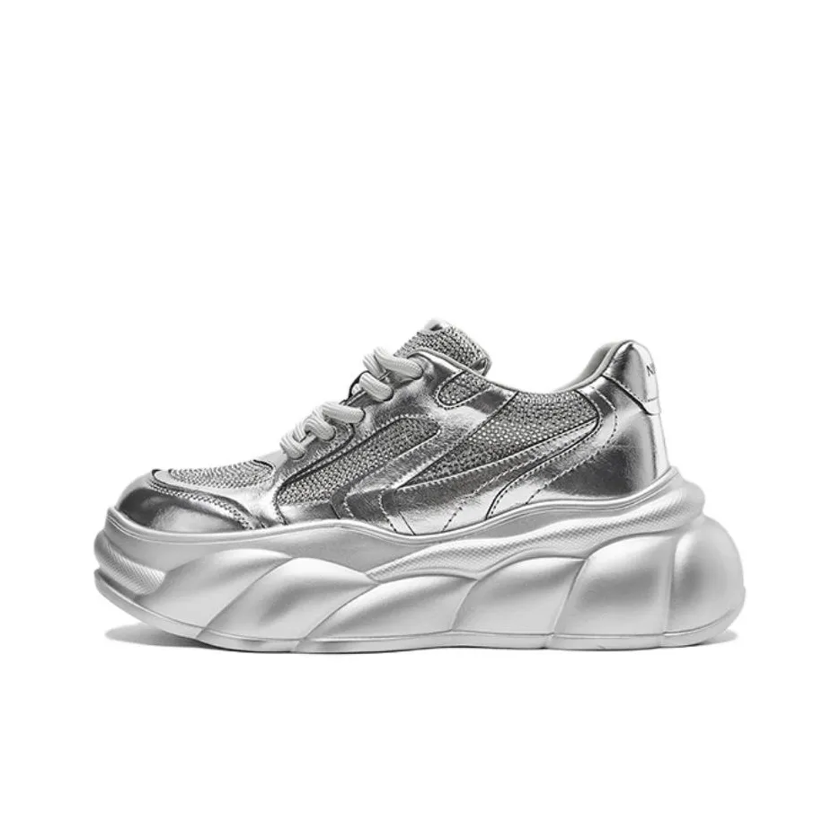 NINE WEST Низкий Топ Casual Женский Серебряный