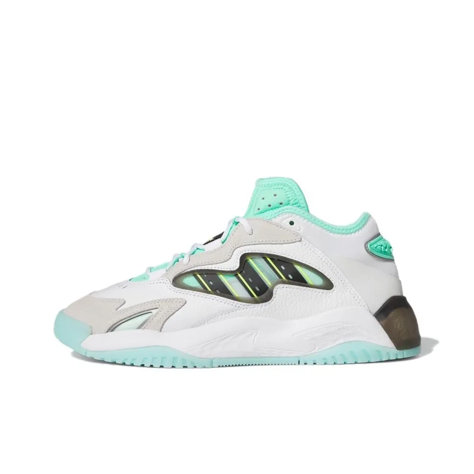 Adidas Originals Streetball Slip-resistant Abrasion-resistant Low-top Basketball Shoes Unisex White Green Adidas Originals Streetball Противоскользящие Устойчивые к истиранию Низкие Кеды для баскетбола Унисекс Белый Зеленый