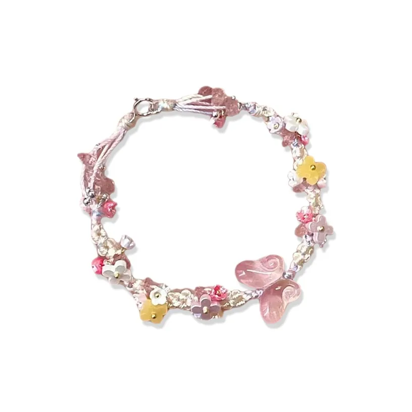 WANLIACC Ткань Мягкий Розовый Бабочка Браслет Женский