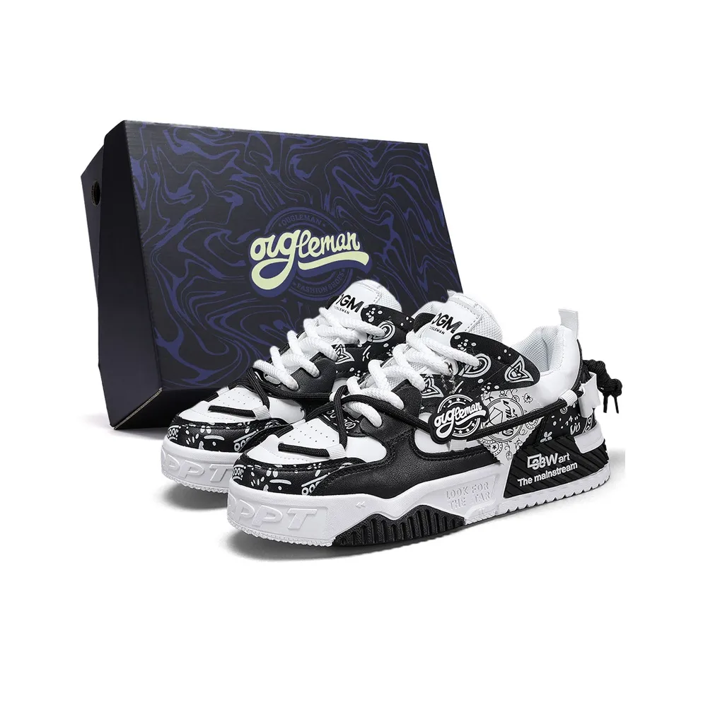 OUGLEMEN Slip-resistant Амортизация Устойчивость к истиранию Дышащие Низкие кеды для скейтбординга Мужские