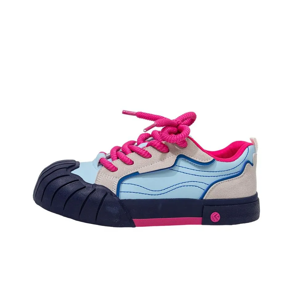 Feiyue Нижняя юбка Устойчивая к истиранию Низкий топ Скейтборд Кроссовки Женские Синий Серый