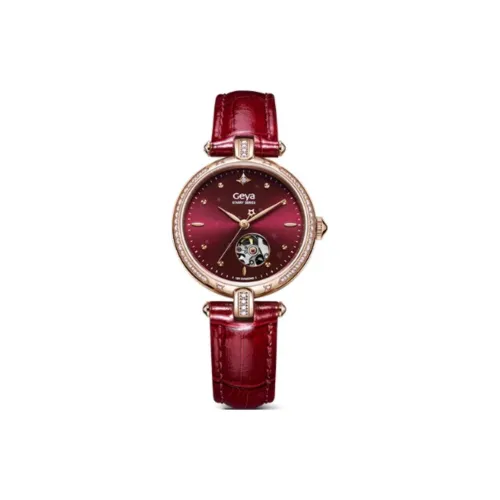 GEYA Механический Movement Женские часы 30,5 мм Красные