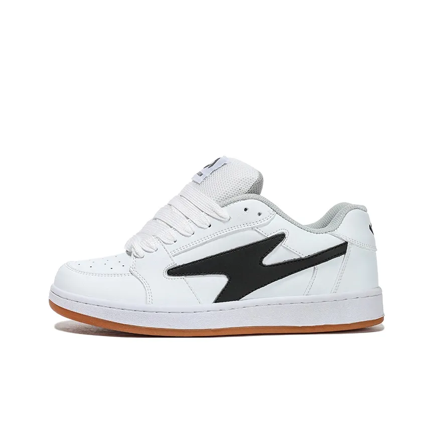 HOMDOON Скейтборд Кроссовки Покрытие Устойчивое к Износу Низкий Топ Пухлые Туфли Унисекс Белый Натуральная Резина