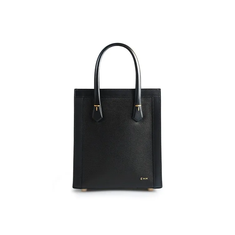 EHM Soft And Tender Series Cow Leather One Shoulder Handbag Trumpets Women's Black/Brown