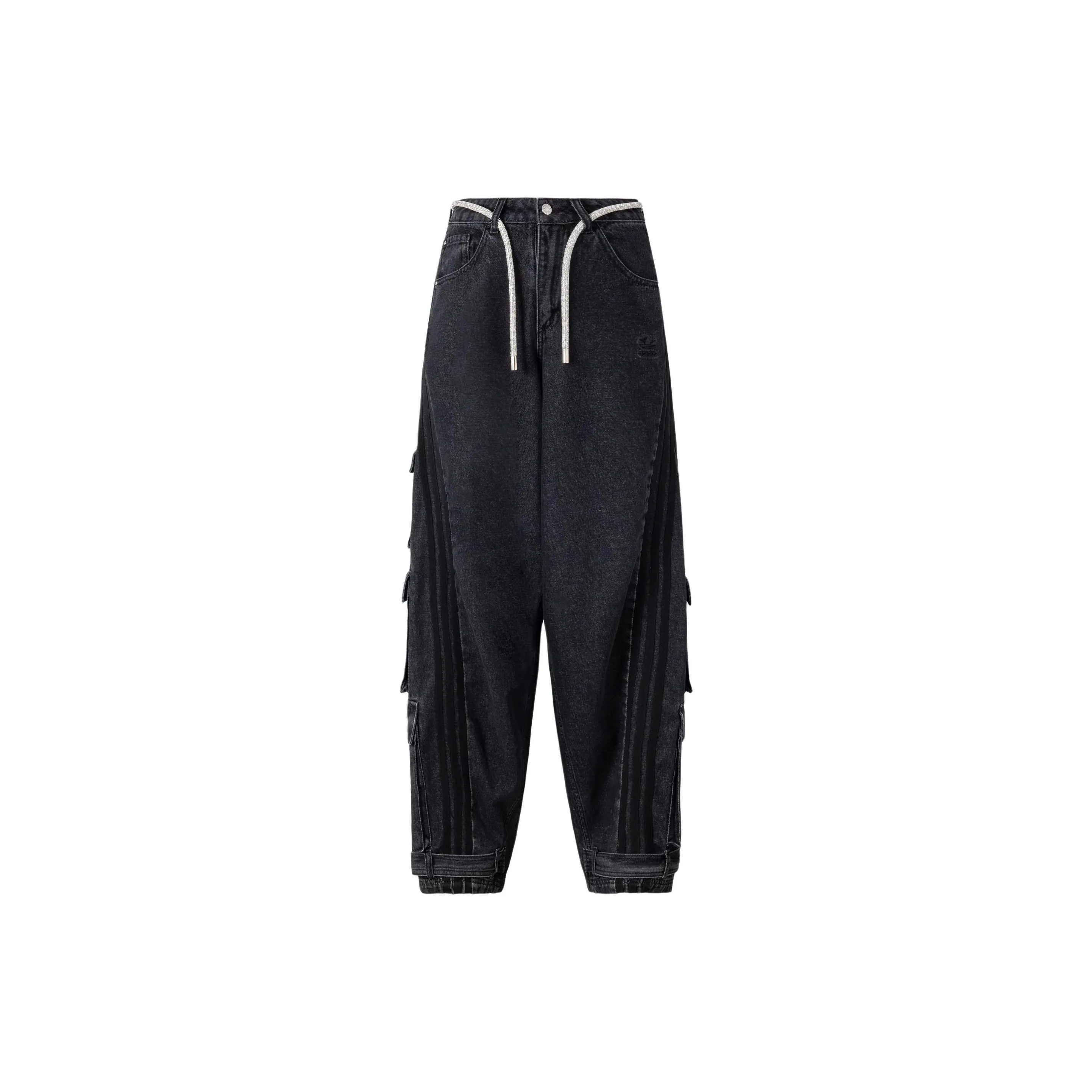 Adidas Originals ADILLENIUM DENIM BLUE JOGGERS Jeans Women's Black