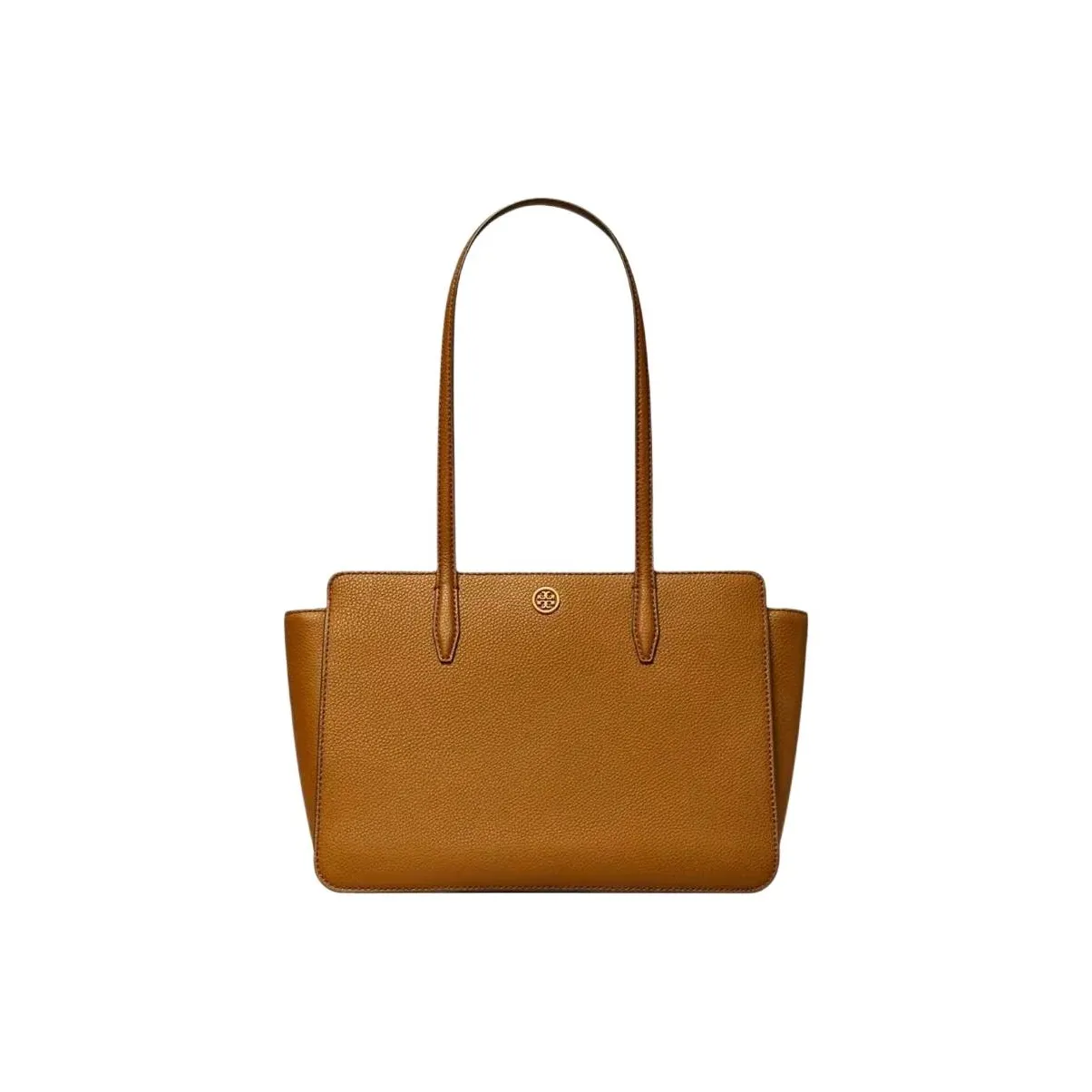 TORY BURCH Leather Tote Bag Shopping Bag Handbag Women's Small Bar Brown