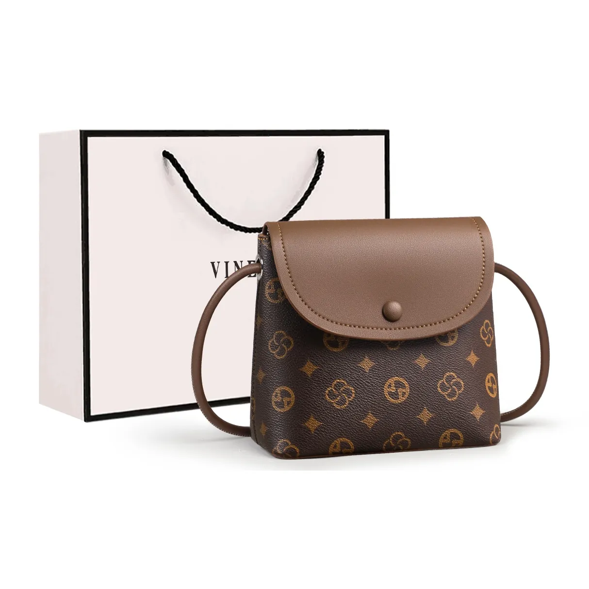 VINEY Сумка через плечо из синтетической кожи чехол для телефона стандартный женский кофейный