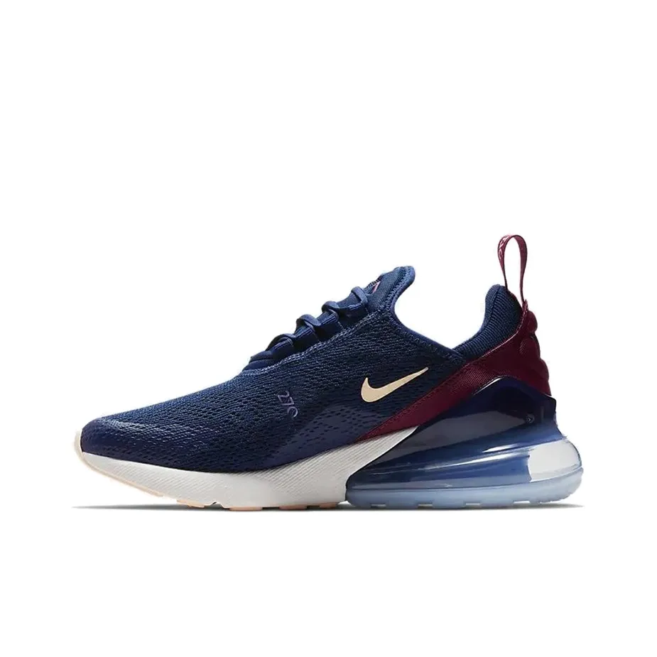 Nike Air Max 270 Low Топ Задняя Подушка для Стопы Беговые кроссовки Женские Синие