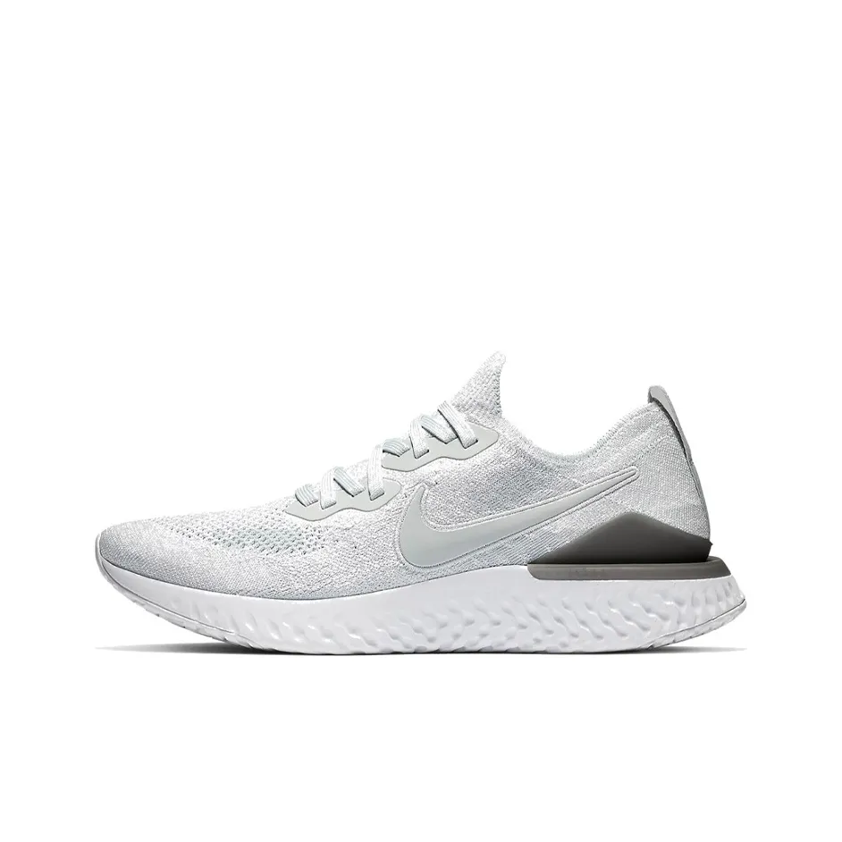 Nike Epic React Flyknit 2 Амортизаторы Slip-resistant Низкий топ Повседневные беговые кроссовки Мужские Серый Белый