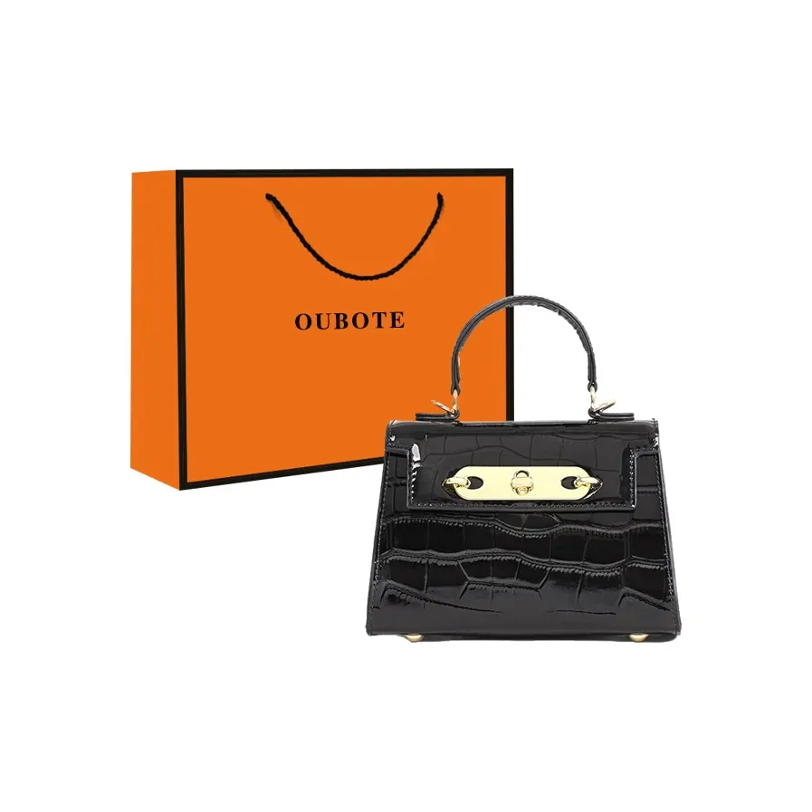 OUBOTE Корова Кожа Одно Плечо Сумка Стандартная Женская Черный Белый