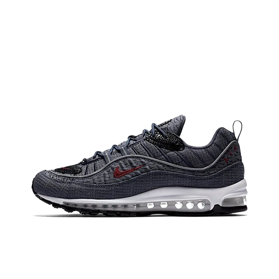 Nike Air Max 98 Low Топ Марафон Беговые кроссовки Унисекс Джинсовый синий