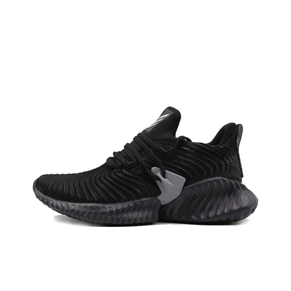 Adidas Alphabounce Instinct Амортизаторы Shock противоскользящие устойчивые к истиранию низкий топ беговые кроссовки женские черные