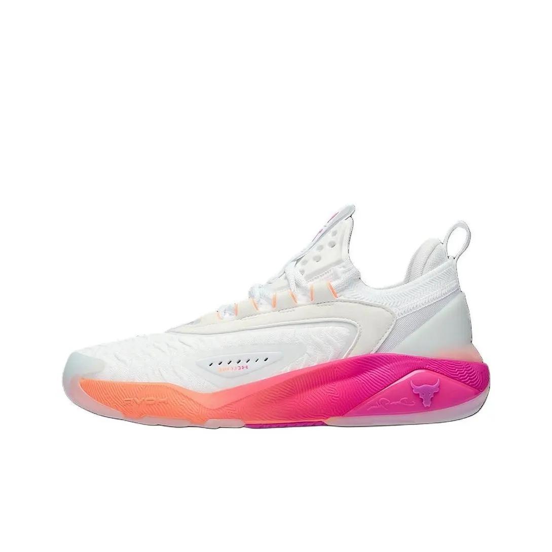 Under Armour Anti Slip Wear Resistant Low Top Training Shoes Women's White Pink