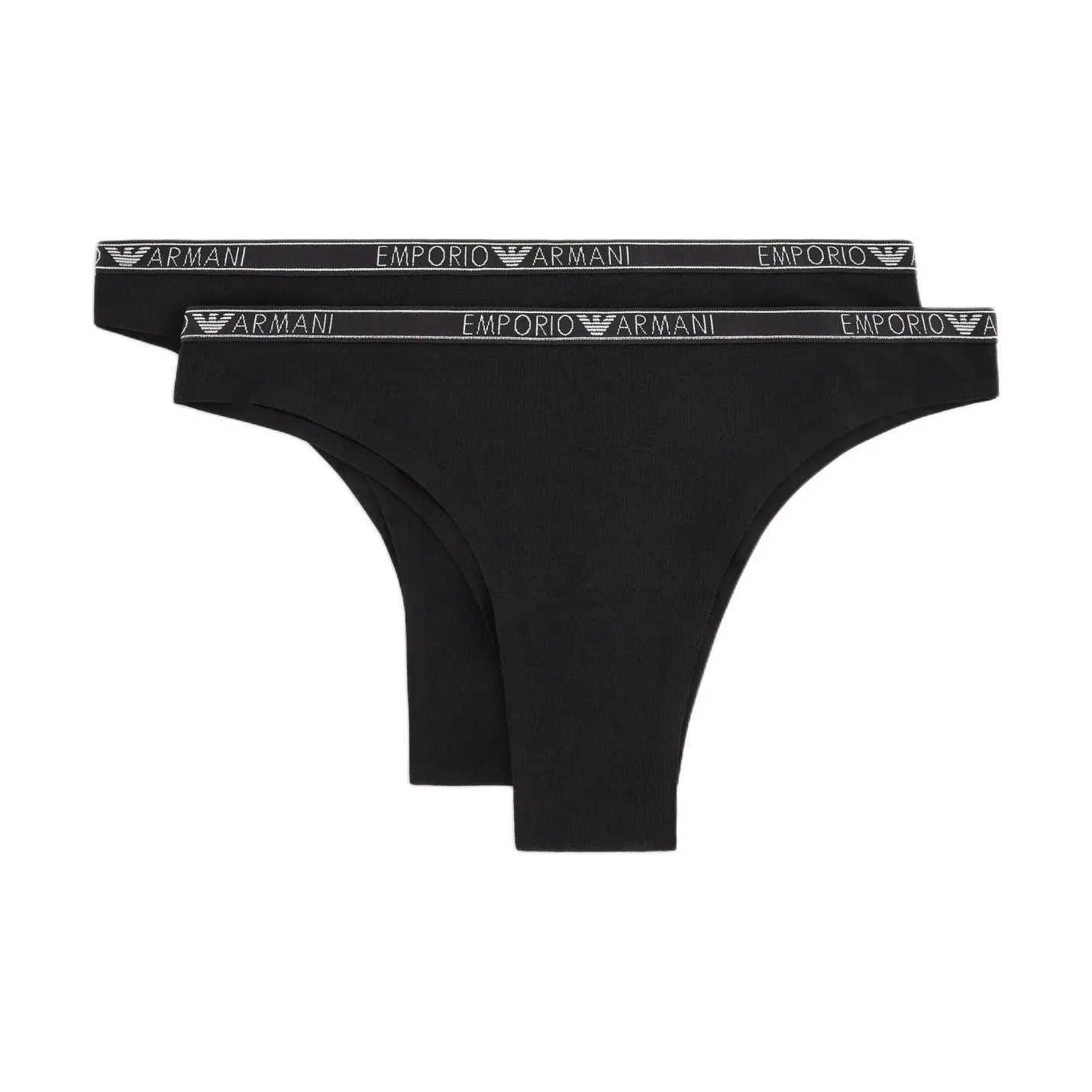 EMPORIO ARMANI Two pack Of Asv Essential Organic cotton Thongs With Logo