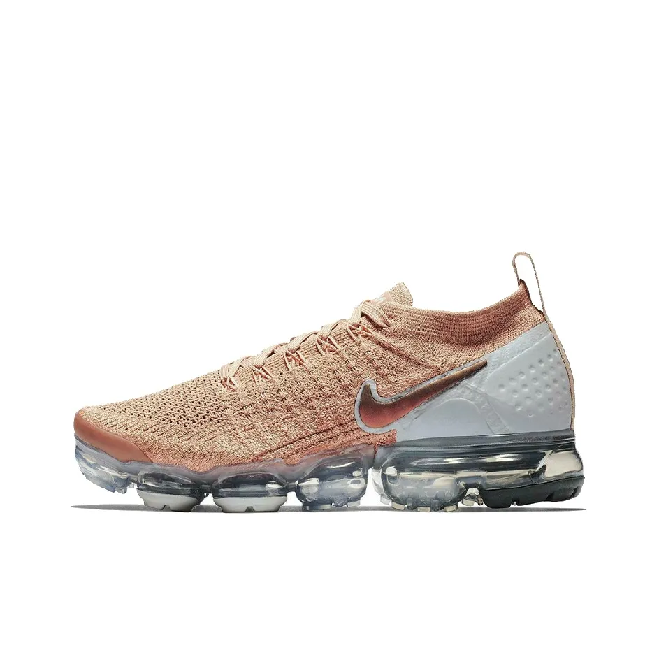 Nike VaporMax Flyknit 2 Low Топ Беговые кроссовки Женские Розовый Ткани вязаные Air cushion