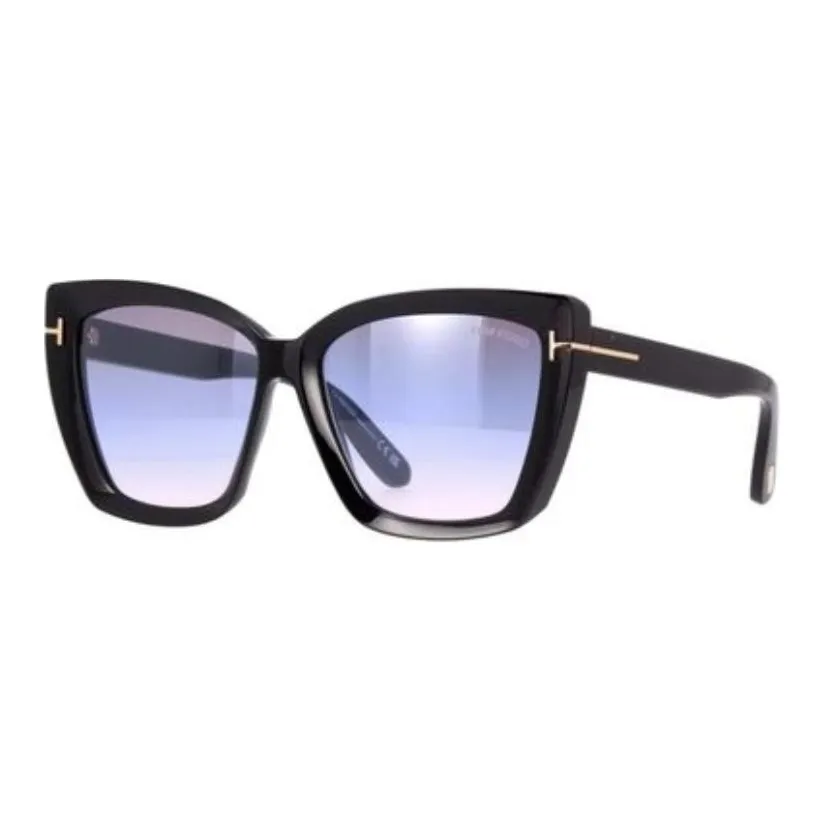 TOM FORD Нерегулярная форма Солнцезащитные очки Унисекс Черный многоцветный