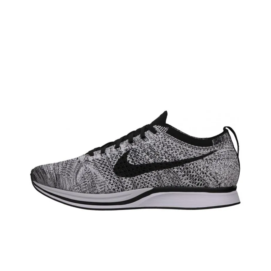 Nike Flyknit Racer Амортизаторы Шок Устойчивость к Сцеплению Низкий Топ Беговые кроссовки Унисекс Серый