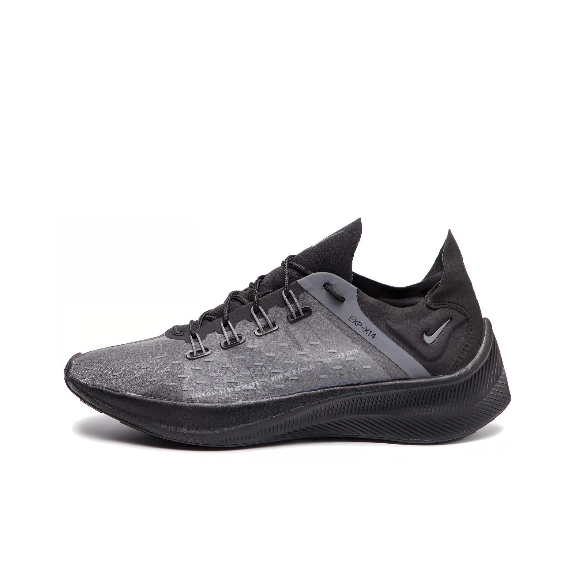 Nike EXP X14 Амортизаторы Slip-resistant Низкий Топ Повседневные Беговые кроссовки Мужские Черные Серые