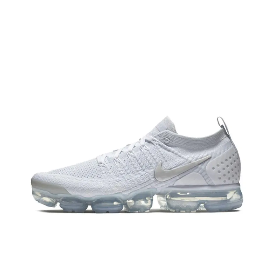 Nike VaporMax Flyknit 2 Low Топ Air Cushion Повседневные Беговые Кроссовки Мужские Белые