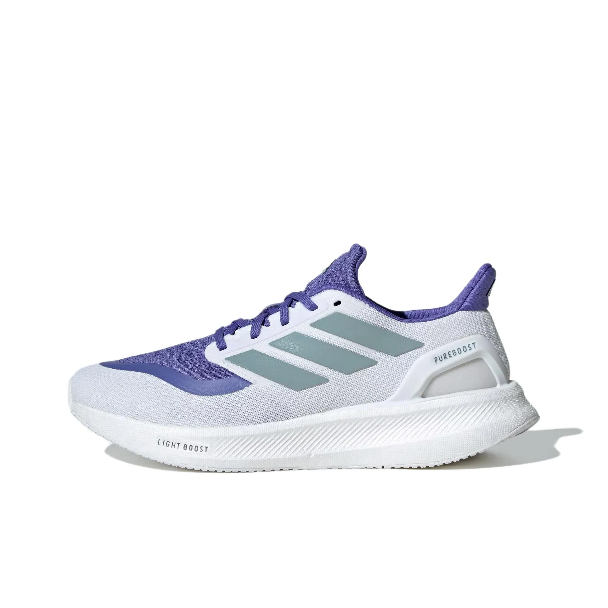 Adidas Pureboost Anti Slip And Wear Resistant Rebound Low Top BOOST Technology Casual Running Shoes Men's White Blue