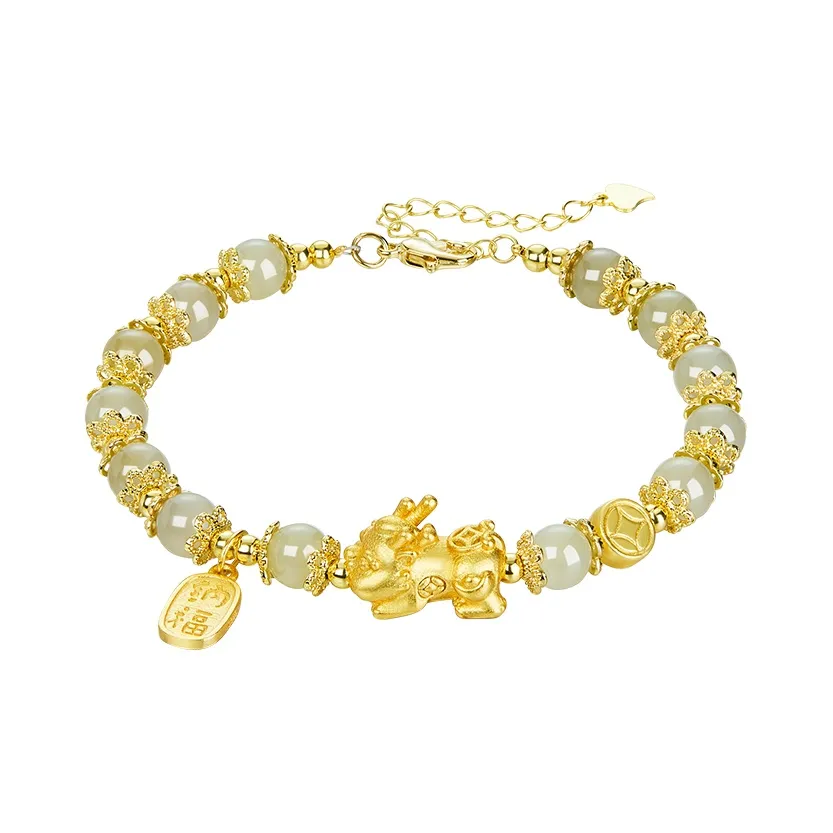 Mom's Gift Hetian Jade Bracelets Pale Greenish White Jade Women's