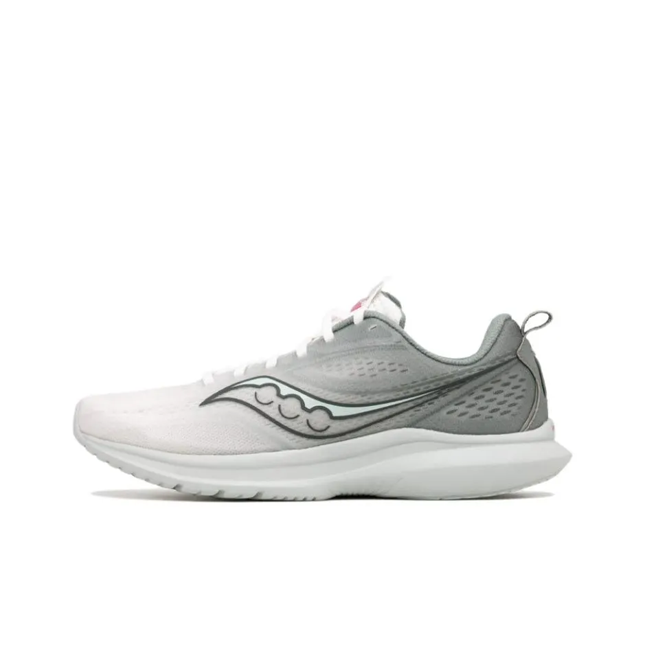 Saucony Kinvara 13 Anti Slip Wear Resistant Low Top Casual Running Shoes Unisex White Gray