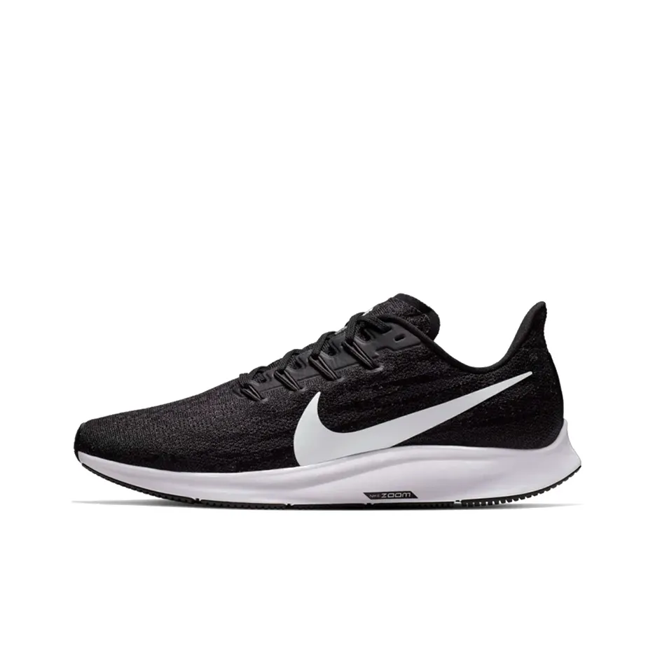 Nike Pegasus 36 Low Топ Воздух Zoom Повседневный Тренировки Беговые кроссовки Унисекс Черный белый