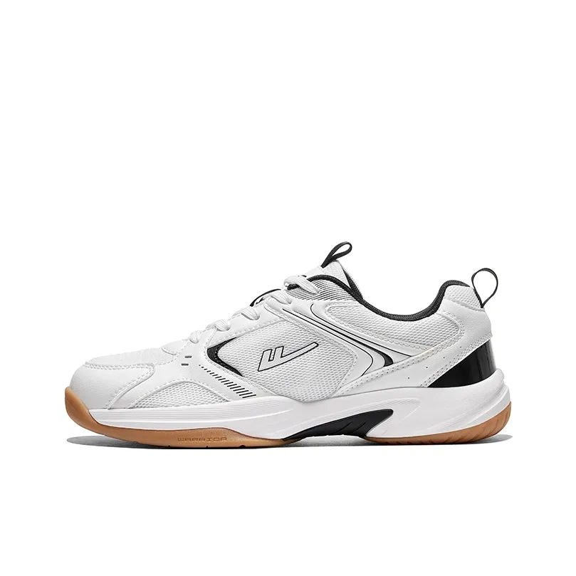 Warrior Wear resistant Lightweight Breathable And Non slip. Low Top Badminton Shoes Men's White Black