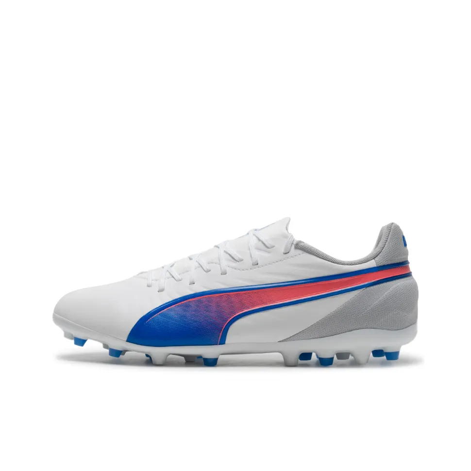PUMA KING MATCH MG Multi Ground Artificial Ground Soccer Shoes Men's White Blue